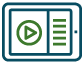 Icon representing device showing module in online learning management system